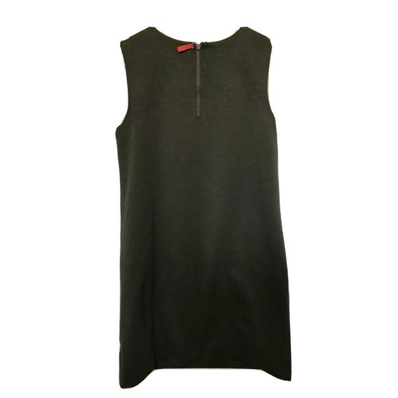 Tommy Hilfiger Olive Green Stretch Sheath Dress W/ Front Pockets Zipper Back - Picture 4 of 4